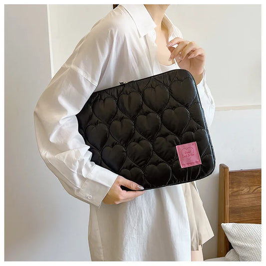 Pochette d'ordinateur chic et brillante avec intérieur doux