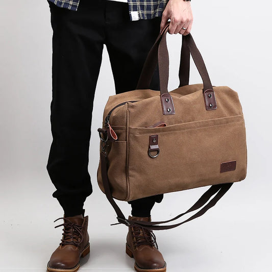 Sacoche ordinateur en toile durable pour homme avec bandoulière pratique