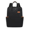 Sac à dos noir pour femme vu de face avec poches latérales et poignées