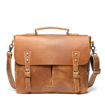 Sac ordinateur 14 pouces style cartable en cuir véritable avec bandoulière - Vignette | Sacs Ordinateur