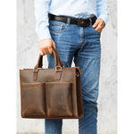 Sac ordinateur en cuir véritable avec bandoulière pour homme - Vignette | Sacs Ordinateur