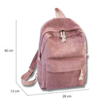 Sac à dos en velours décontracté avec compartiment pour ordinateur portable - Vignette | Sacs Ordinateur