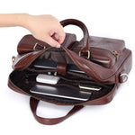 Sacoche ordinateur homme en cuir véritable avec bandoulière - Vignette | Sacs Ordinateur