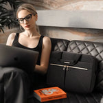Sac ordinateur noir avec bandoulière pour femme - Vignette | Sacs Ordinateur