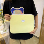 Pochette ordinateur jaune avec imprimé ours - Vignette | Sacs Ordinateur