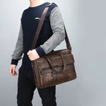 Sac ordinateur en simili cuir pour homme avec bandoulière ajustable - Vignette | Sacs Ordinateur