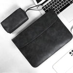 Pochette ordinateur noire élégante sans fermeture éclair en cuir synthétique - Vignette | Sacs Ordinateur