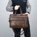 Sac ordinateur en simili cuir pour homme avec bandoulière ajustable - Vignette | Sacs Ordinateur