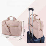 Sacoche ordinateur beige à bandoulière avec multiples poches pour femme - Vignette | Sacs Ordinateur