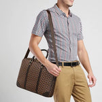 Sacoche ordinateur en cuir véritable avec bandoulière confortable pour travail - Vignette | Sacs Ordinateur