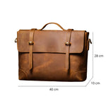 Sacoche ordinateur en cuir véritable avec bandoulière idéale pour le travail - Vignette | Sacs Ordinateur