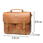 Sac ordinateur 14 pouces style cartable en cuir véritable avec bandoulière - Vignette | Sacs Ordinateur