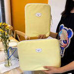 Pochette ordinateur jaune avec imprimé ours - Vignette | Sacs Ordinateur