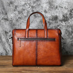 Sacoche ordinateur en cuir véritable avec bandoulière idéale pour travail - Vignette | Sacs Ordinateur