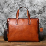Sacoche ordinateur en cuir véritable avec bandoulière idéale pour travail - Vignette | Sacs Ordinateur