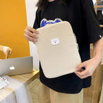 Pochette ordinateur jaune avec imprimé ours - Vignette | Sacs Ordinateur