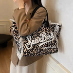 Sacoche ordinateur en toile motif léopard avec grande capacité pour femme - Vignette | Sacs Ordinateur