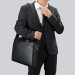 Sac ordinateur large pour homme en cuir synthétique avec bandoulière - Vignette | Sacs Ordinateur
