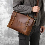 Sacoche ordinateur en cuir véritable avec bandoulière idéale pour le travail - Vignette | Sacs Ordinateur