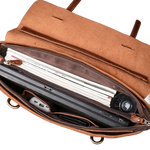 Sacoche ordinateur en cuir véritable avec bandoulière idéale pour le travail - Vignette | Sacs Ordinateur