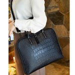 Sac ordinateur en cuir effet crocodile - Vignette | Sacs Ordinateur