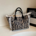 Sacoche ordinateur en toile motif léopard avec grande capacité pour femme - Vignette | Sacs Ordinateur