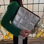 Pochette ordinateur rembourrée argentée pratique et élégante pour le travail - Vignette | Sacs Ordinateur