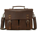 Sac ordinateur 14 pouces style cartable en cuir véritable avec bandoulière - Vignette | Sacs Ordinateur